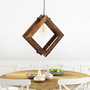 Opviq Square Antiquation Lámpara de Araña de Madera Marrón